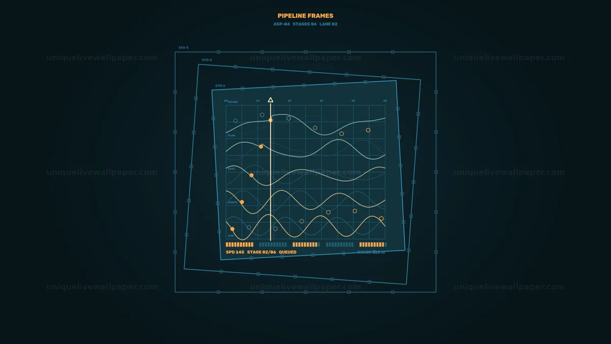 Pipeline Automation Status HUD Seamless Loop