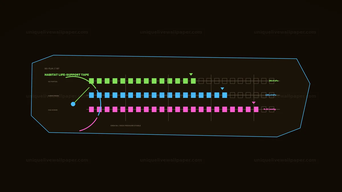 Watermarked thumbnail for Spacecraft Life Support Telemetry HUD Seamless Loop