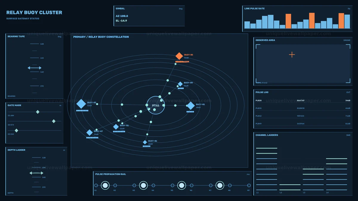 Futuristic Relay Buoy Network HUD
