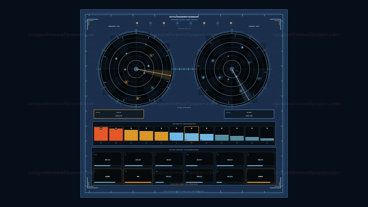 Watermarked thumbnail for Battle Management Radar Dashboard Seamless Loop