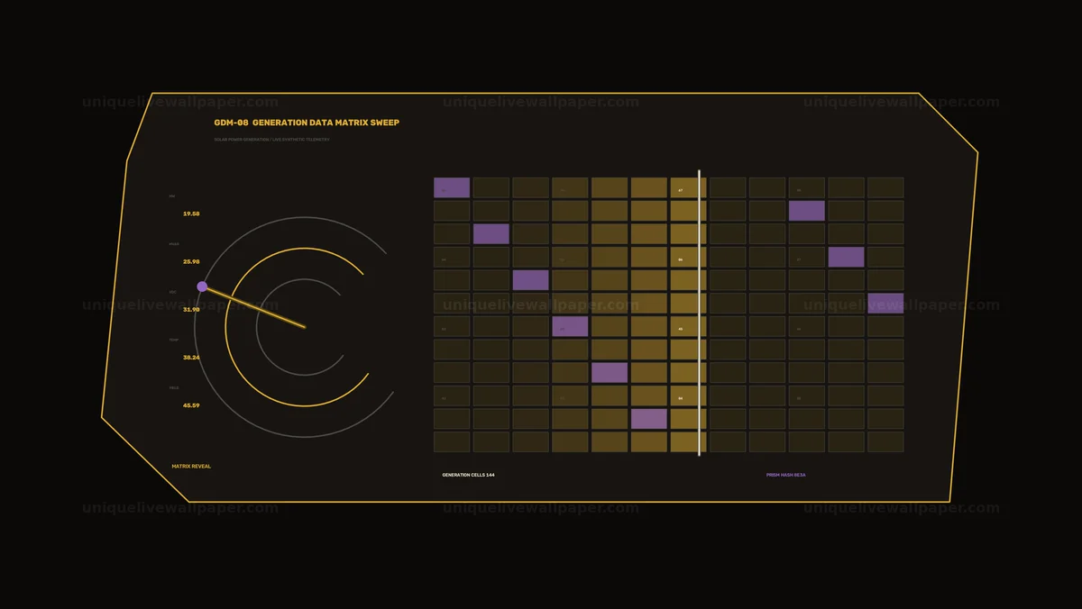 Solar Power Generation Dashboard HUD Seamless Loop
