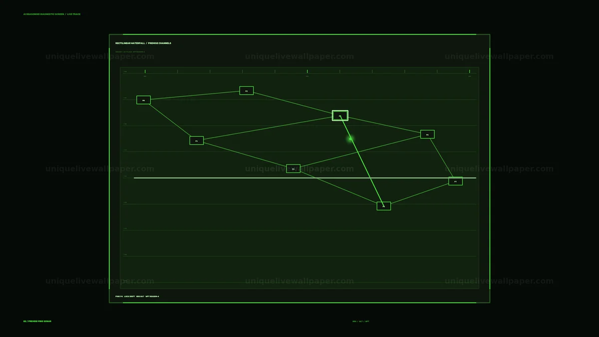 AI Reasoning Diagnostic Network HUD Seamless Loop
