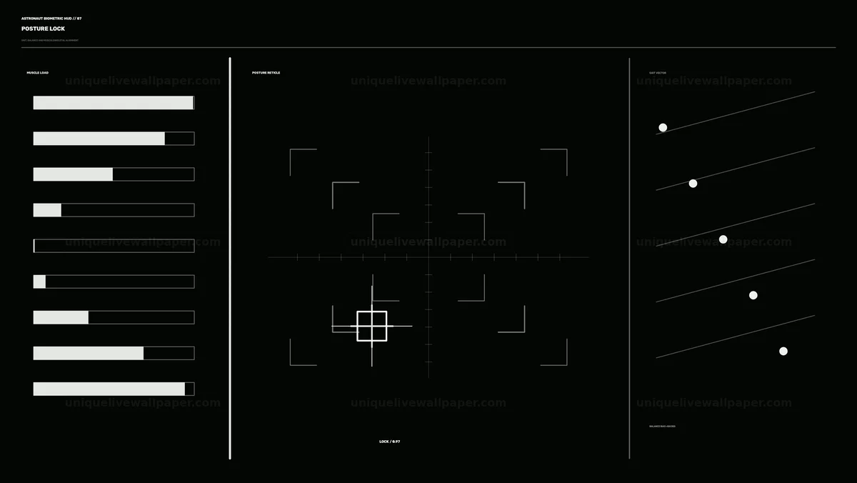 Watermarked thumbnail for Astronaut Biometric Posture HUD Seamless Loop
