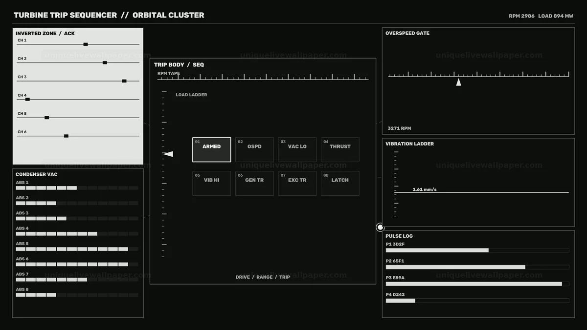 Industrial Turbine Trip Status Display Seamless Loop