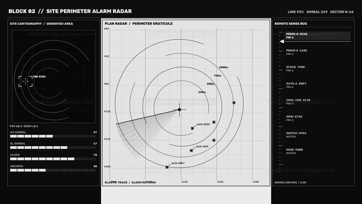 Watermarked thumbnail for Site Perimeter Alarm Radar HUD Seamless Loop