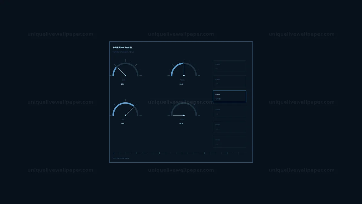 Watermarked thumbnail for Intelligence Briefing Dashboard HUD Seamless Loop