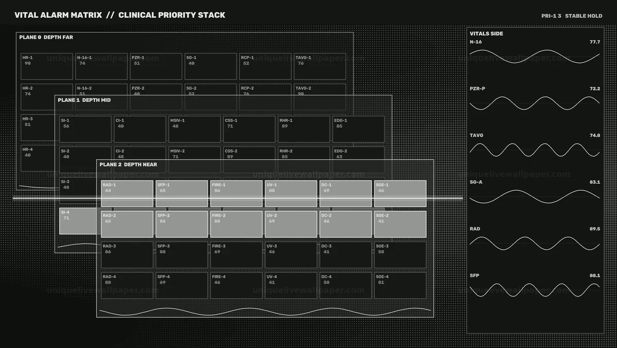 Nuclear Plant Alarm Status Display Seamless Loop