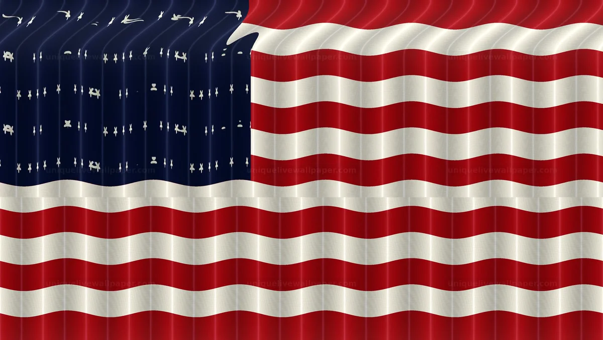 American flag silk wave background with smooth motion display
