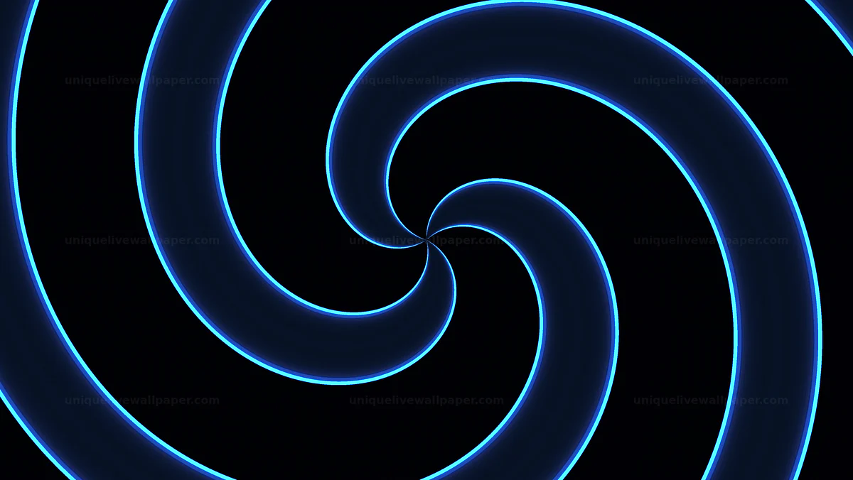 Glowing Blue Spiral Bands Seamless Loop