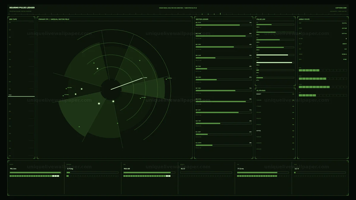 Watermarked thumbnail for Sonar Signal Analysis HUD Seamless Loop