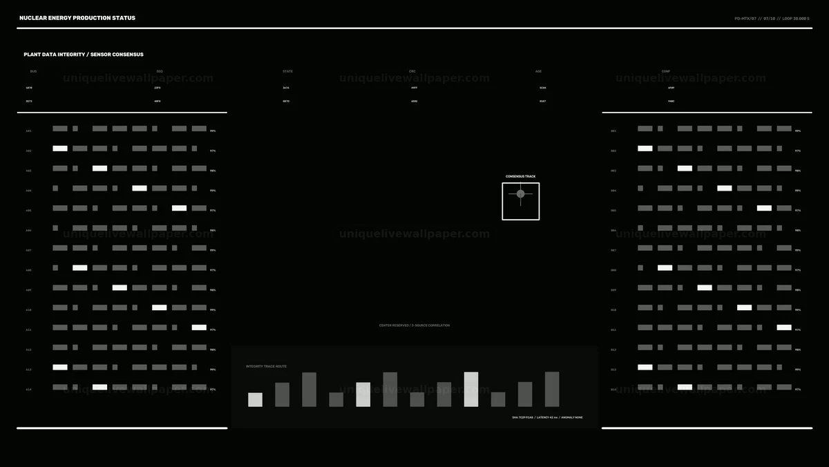 Watermarked thumbnail for Nuclear Energy Production Status HUD Seamless Loop