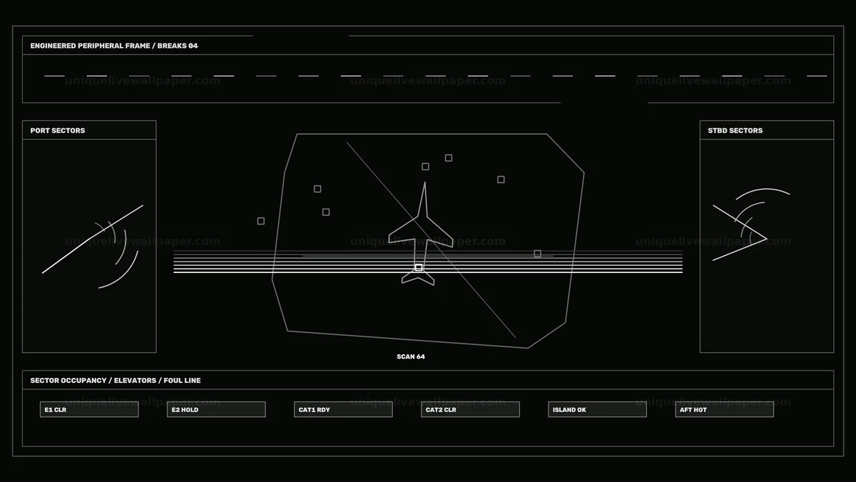 Aircraft Carrier Deck Coordination HUD Seamless Loop